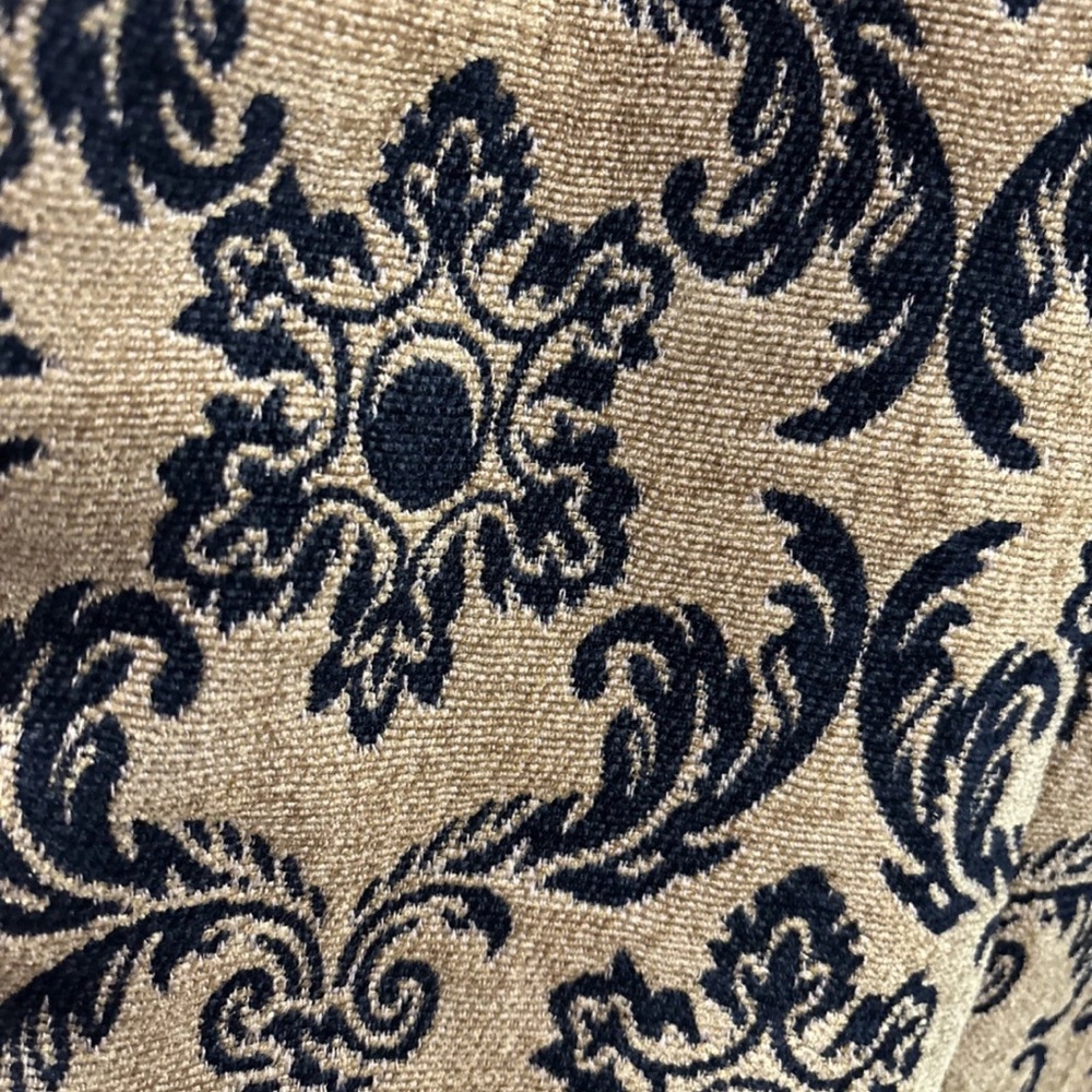 Vintage Collin Creek Sz 12 Black Gold Blazer Jacket Floral Damask Flocked USA - Picture 9 of 9